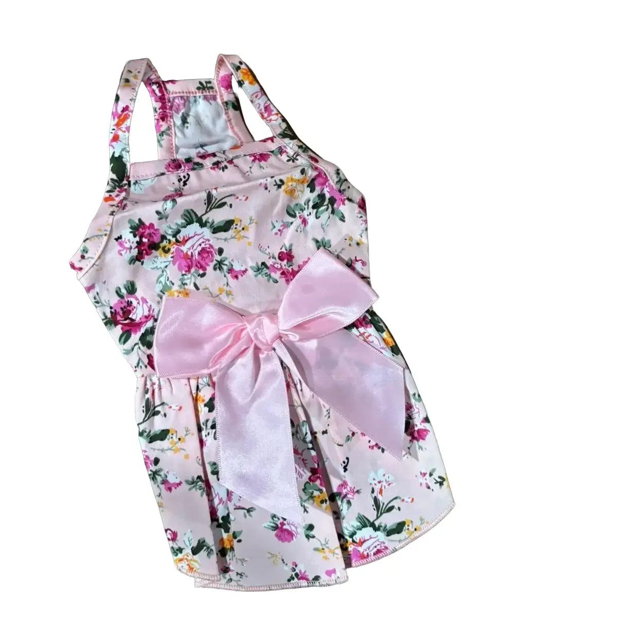 Pet Pink Floral Dress with Pink Bow for Small Cats and Dogs under 10 Lbs - Perfect Summer Wear for Your Furry Friend Cute Pet Small Dog Cat Clothes