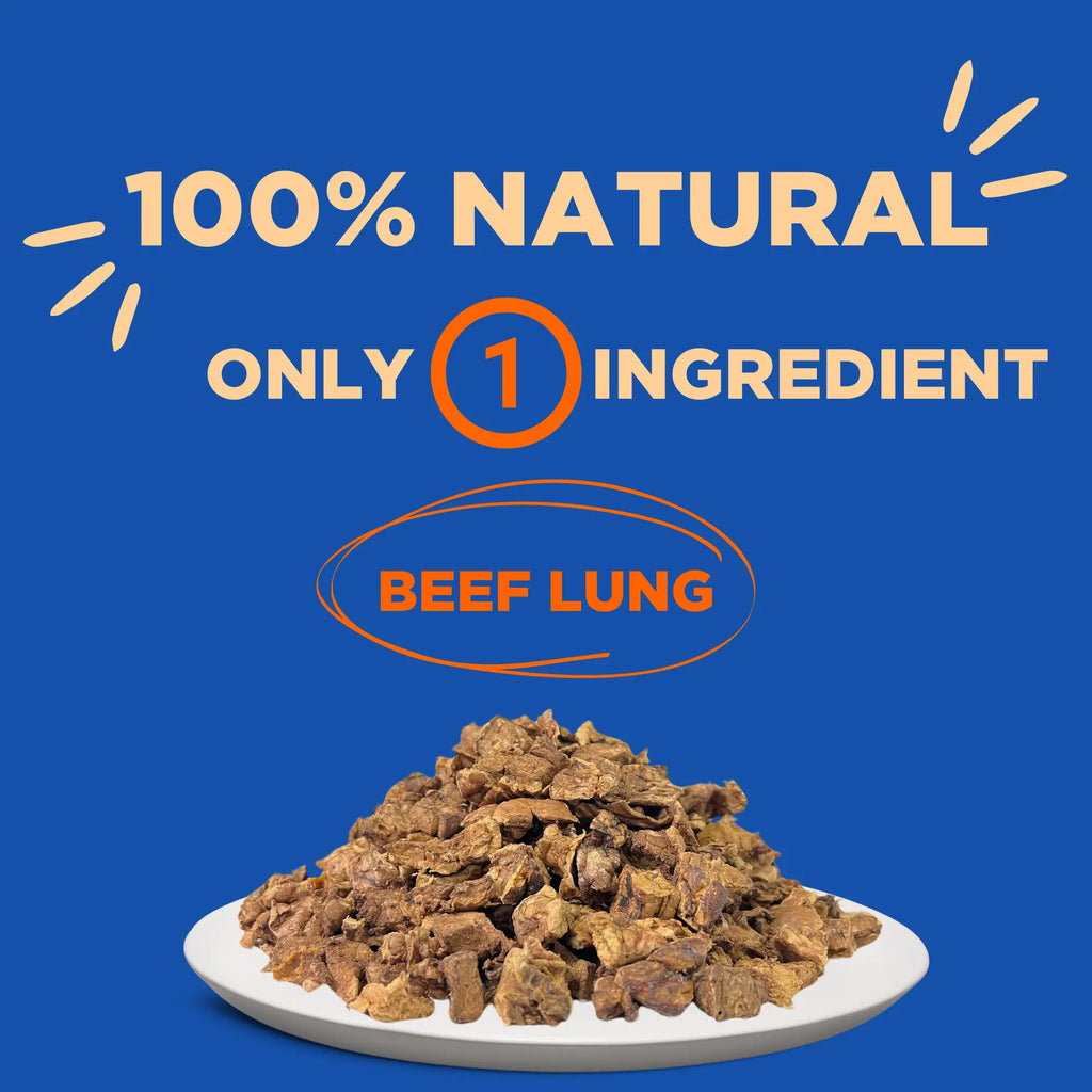 Paww Chew Beef Lung Treats 1 LB Pack - All Natural Single Ingredient Grain-Free Low Odor-Free Chemical-Free Made in USA