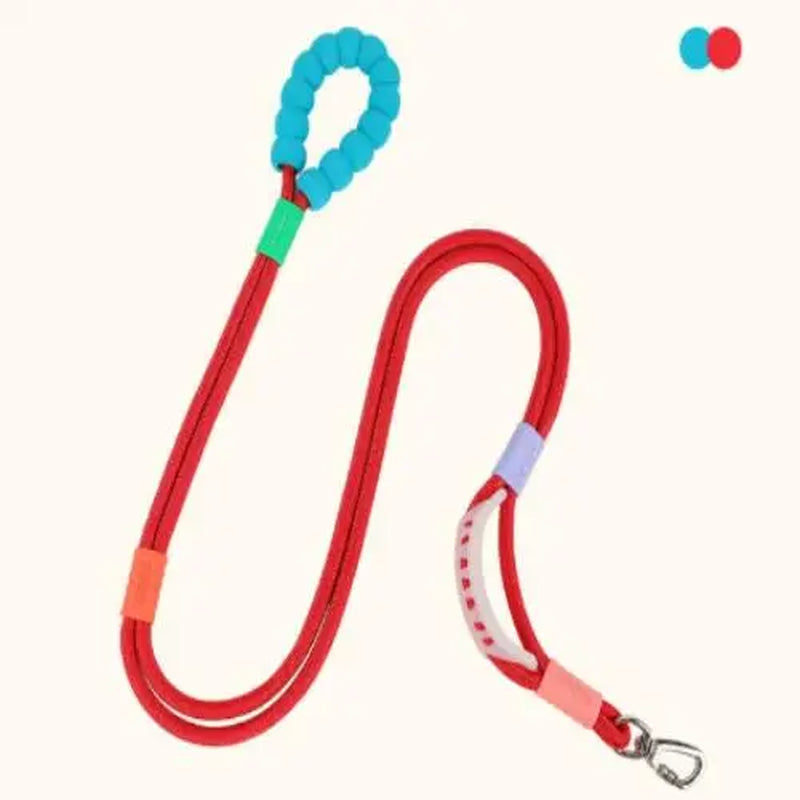 Hands Free Dog Rope Leash Adjustable Waist Crossbody Rope with Explosion Proof Handle Lockable Metal Clip for Easy Walking