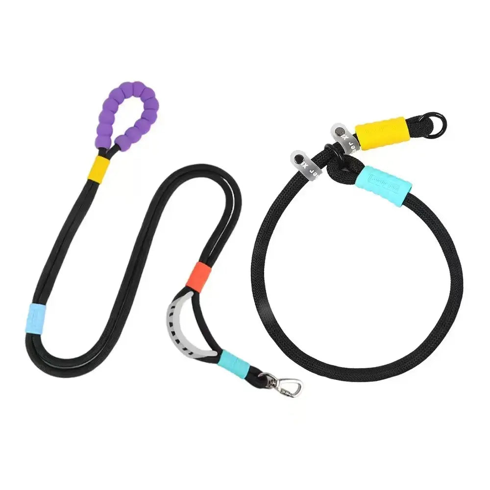 Hands Free Dog Rope Leash Adjustable Waist Crossbody Rope with Explosion Proof Handle Lockable Metal Clip for Easy Walking
