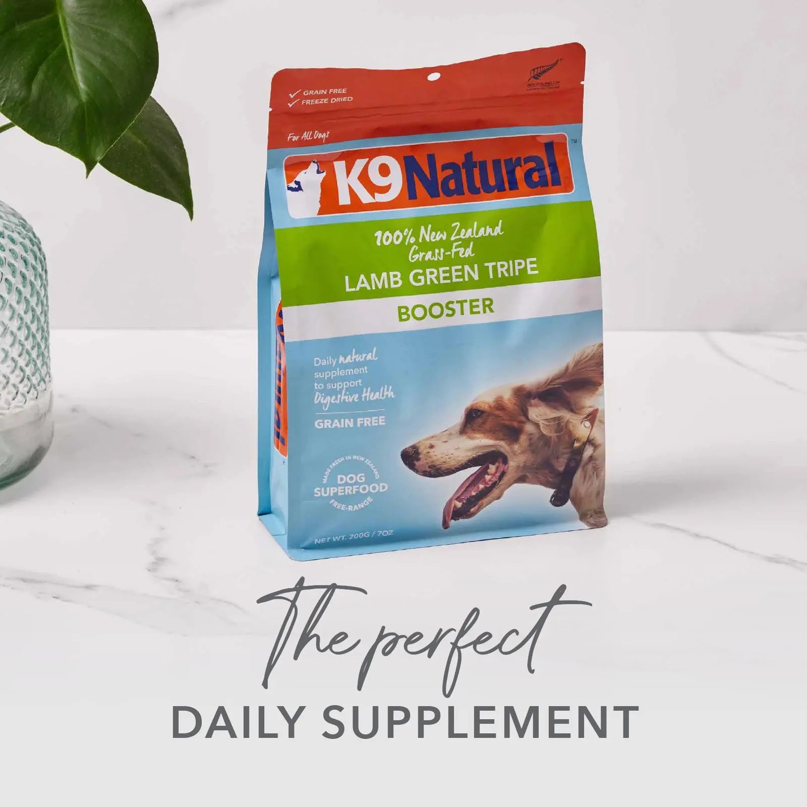 K9 Natural Grain-Free Freeze-Dried Dog Food Supplement Booster, Lamb Green Tripe 7Oz