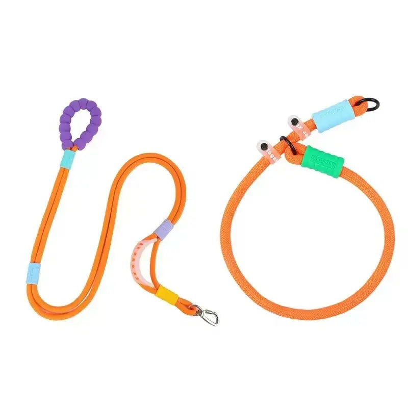 Hands Free Dog Rope Leash Adjustable Waist Crossbody Rope with Explosion Proof Handle Lockable Metal Clip for Easy Walking
