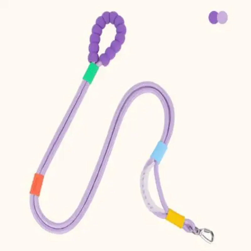Hands Free Dog Rope Leash Adjustable Waist Crossbody Rope with Explosion Proof Handle Lockable Metal Clip for Easy Walking