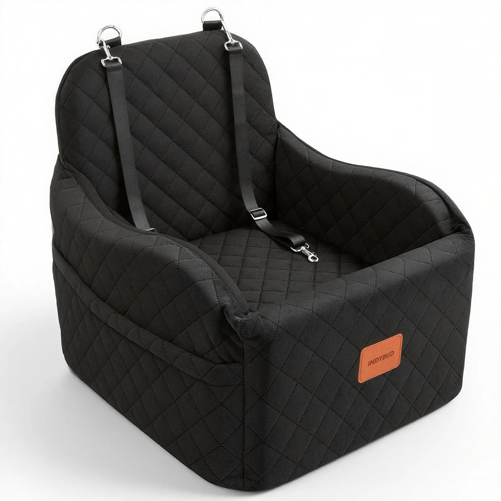 Lealchum Dog Car Seat 35Lbs, 6" Cushion, Safe 3-Strap System, Fits Front/Back Seat, Washable & Portable – Includes Vacuum Packaging (Black/Brown, Medium）Elevatrcollar Bells with Keyrings Pet Accessories Halloween Ghost Cool Canes