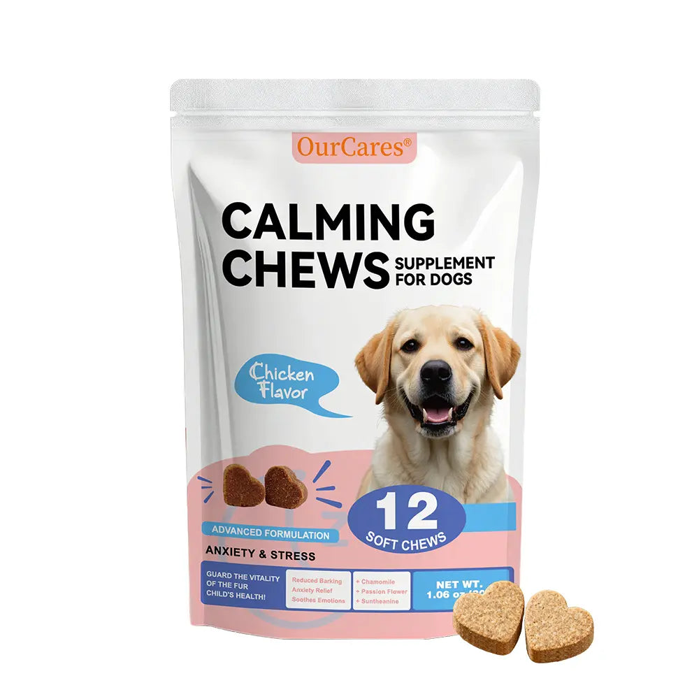 Ourcares Calming Chews for Dogs Composure & Relaxation for Everyday Stress & Separation Chicken Flavor 120 Soft Chews Daily Pet Snacks