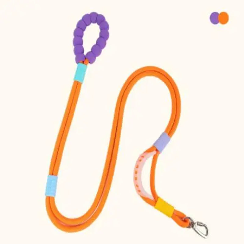 Hands Free Dog Rope Leash Adjustable Waist Crossbody Rope with Explosion Proof Handle Lockable Metal Clip for Easy Walking