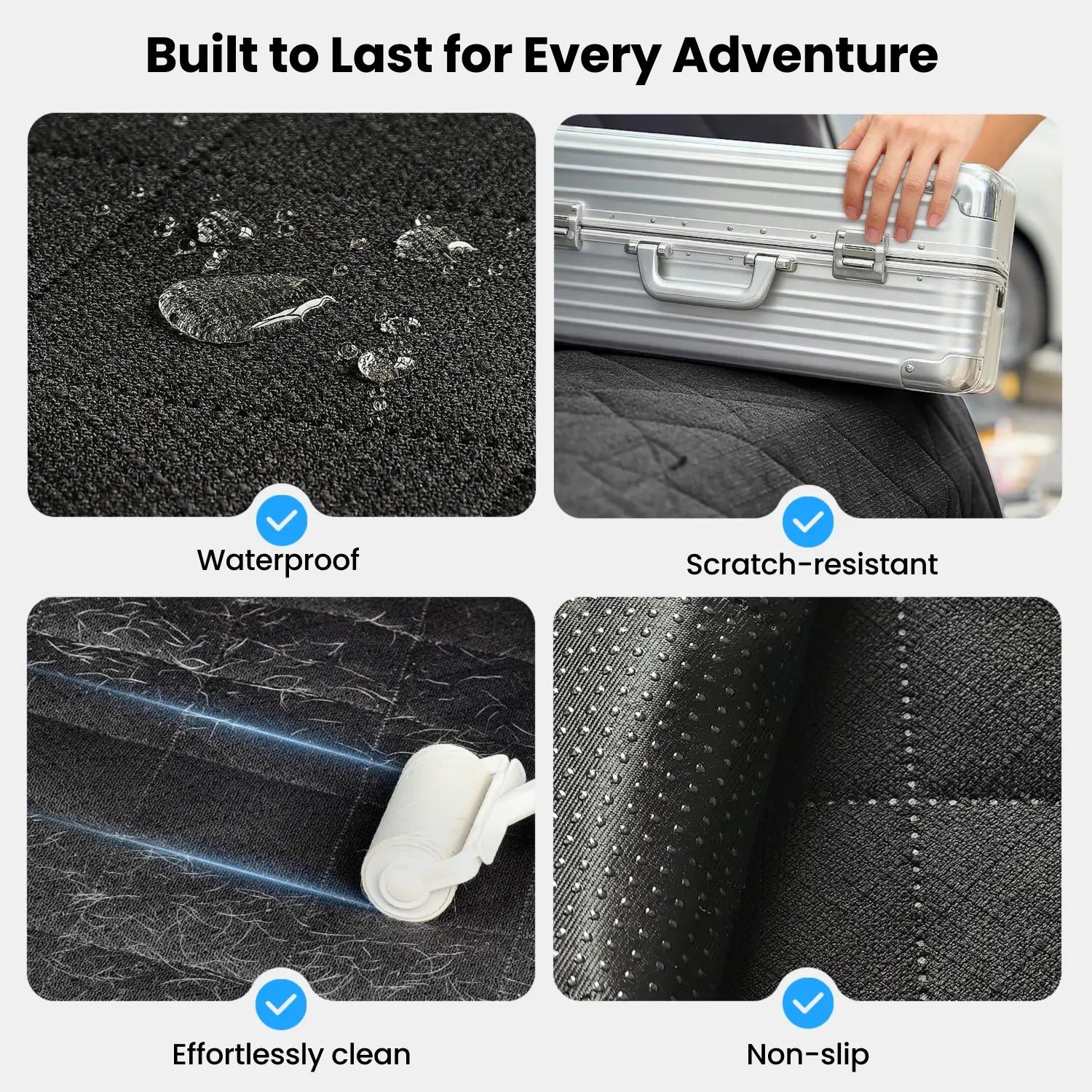 REEVAA SUV Cargo Liner for Dogs, Full Coverage Non-Slip Cargo Cover with Cushioned Sides to Protect Your Dog, Waterproof & Durable, Machine Washable Trunk Protector Mat
