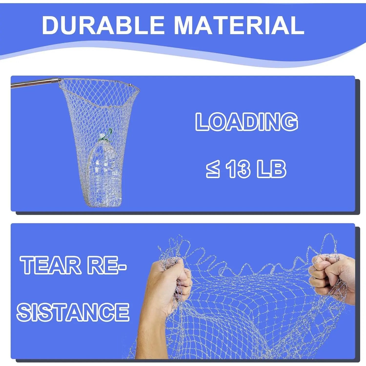 Chicken Catching Net 2 Pcs, Chicken Net for Chicken Supplies, Stainless Steel Poultry Catcher for Catching Small Chicken, Goose, Ducks, Fish, Birds(2 Nets, 1 Pole Included