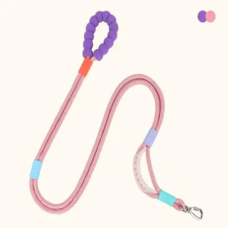 Hands Free Dog Rope Leash Adjustable Waist Crossbody Rope with Explosion Proof Handle Lockable Metal Clip for Easy Walking