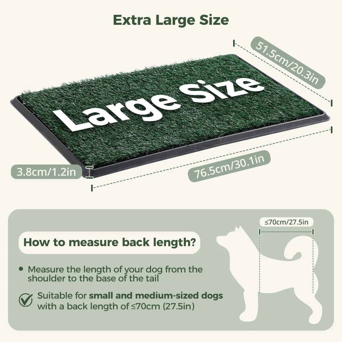 Dog Grass Pad with Tray 2 Reusable Artificial Turf for Dogs Potty Quickly Absorbent Portable Litter Box Waterproof Non-Slip Washable Puppy Pee Mat
