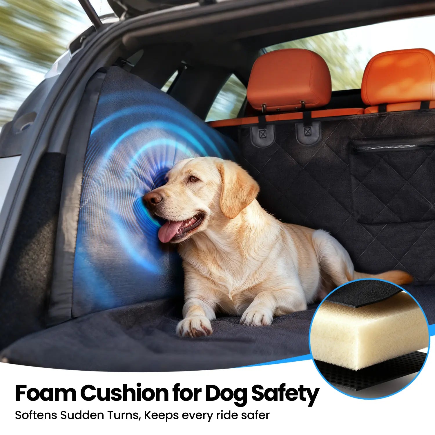 REEVAA SUV Cargo Liner for Dogs, Full Coverage Non-Slip Cargo Cover with Cushioned Sides to Protect Your Dog, Waterproof & Durable, Machine Washable Trunk Protector Mat