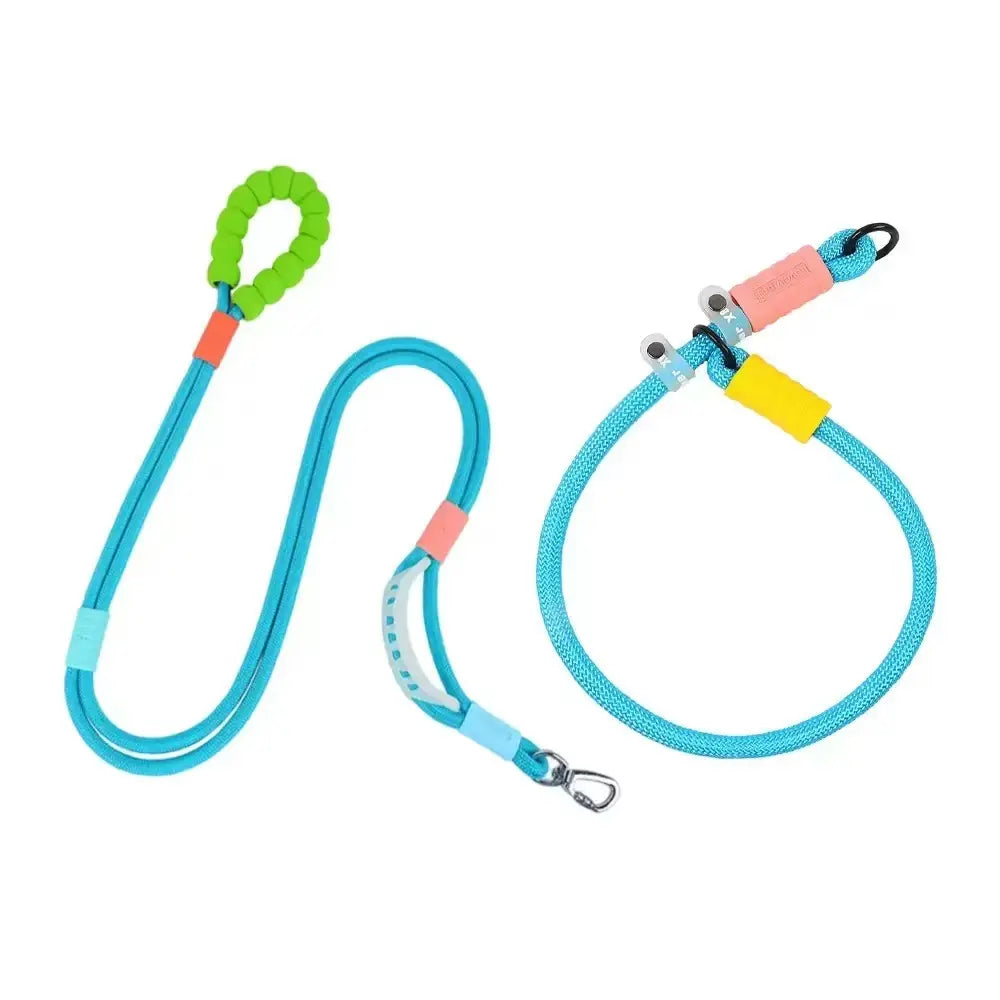 Hands Free Dog Rope Leash Adjustable Waist Crossbody Rope with Explosion Proof Handle Lockable Metal Clip for Easy Walking