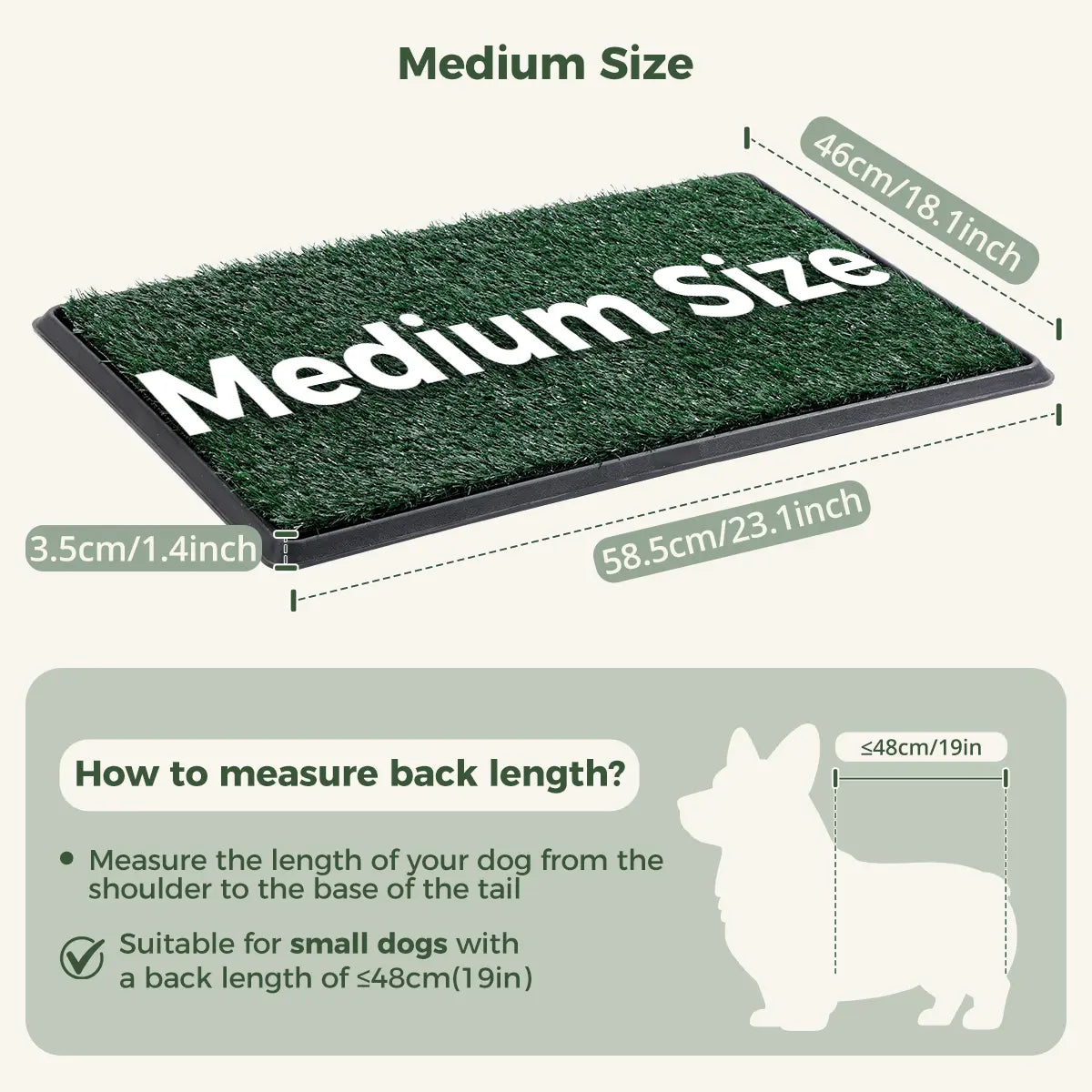 Dog Grass Pad with Tray 2 Reusable Artificial Turf for Dogs Potty Quickly Absorbent Portable Litter Box Waterproof Non-Slip Washable Puppy Pee Mat