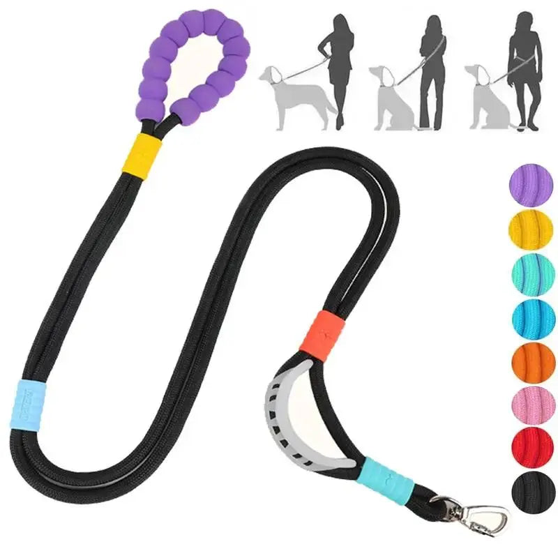 Hands Free Dog Rope Leash Adjustable Waist Crossbody Rope with Explosion Proof Handle Lockable Metal Clip for Easy Walking