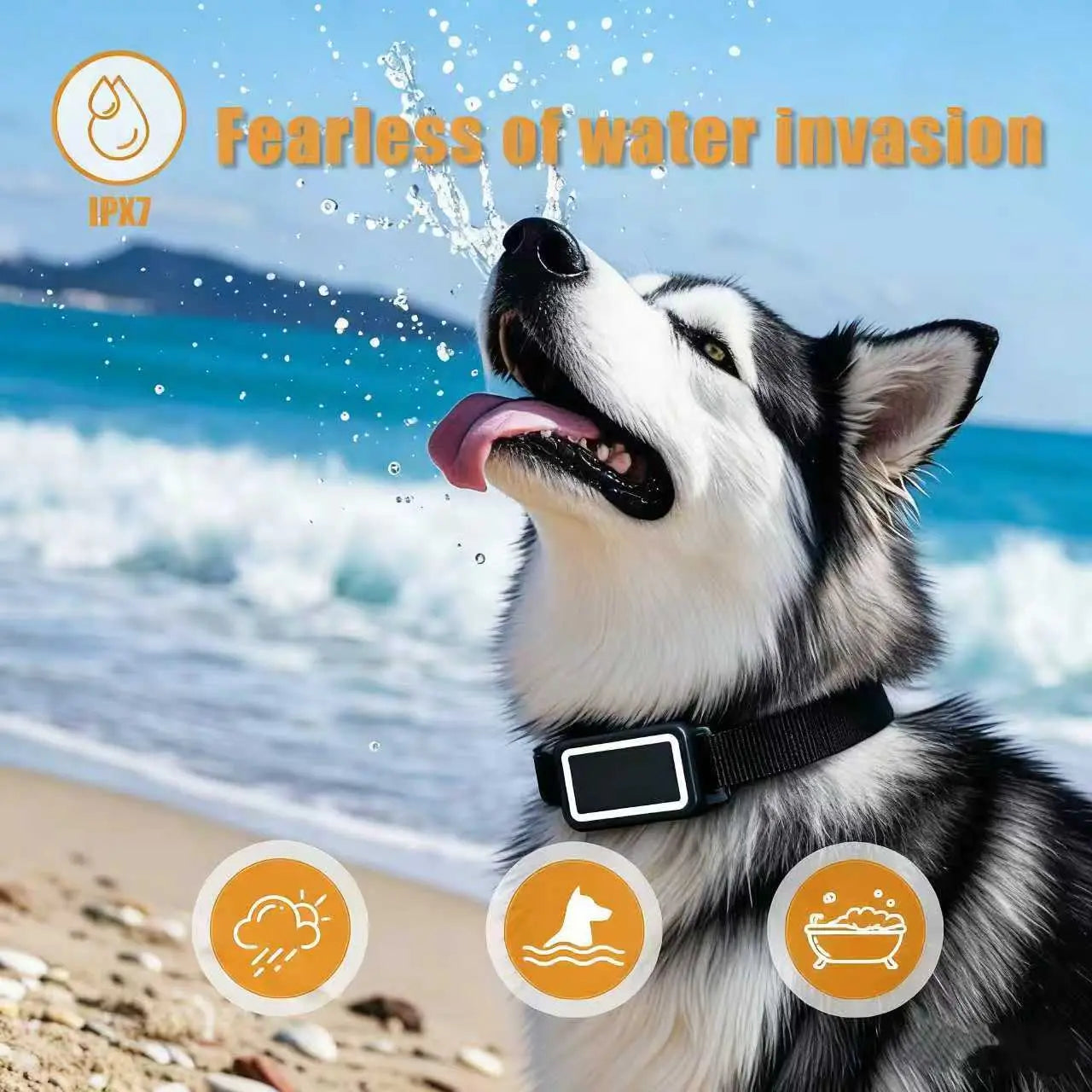 Dog Training Collar Three Modes Ipx7 Waterproof Night Light Flashlight 1000M Range Correct Bad Habits, Dog Obedience Trainer